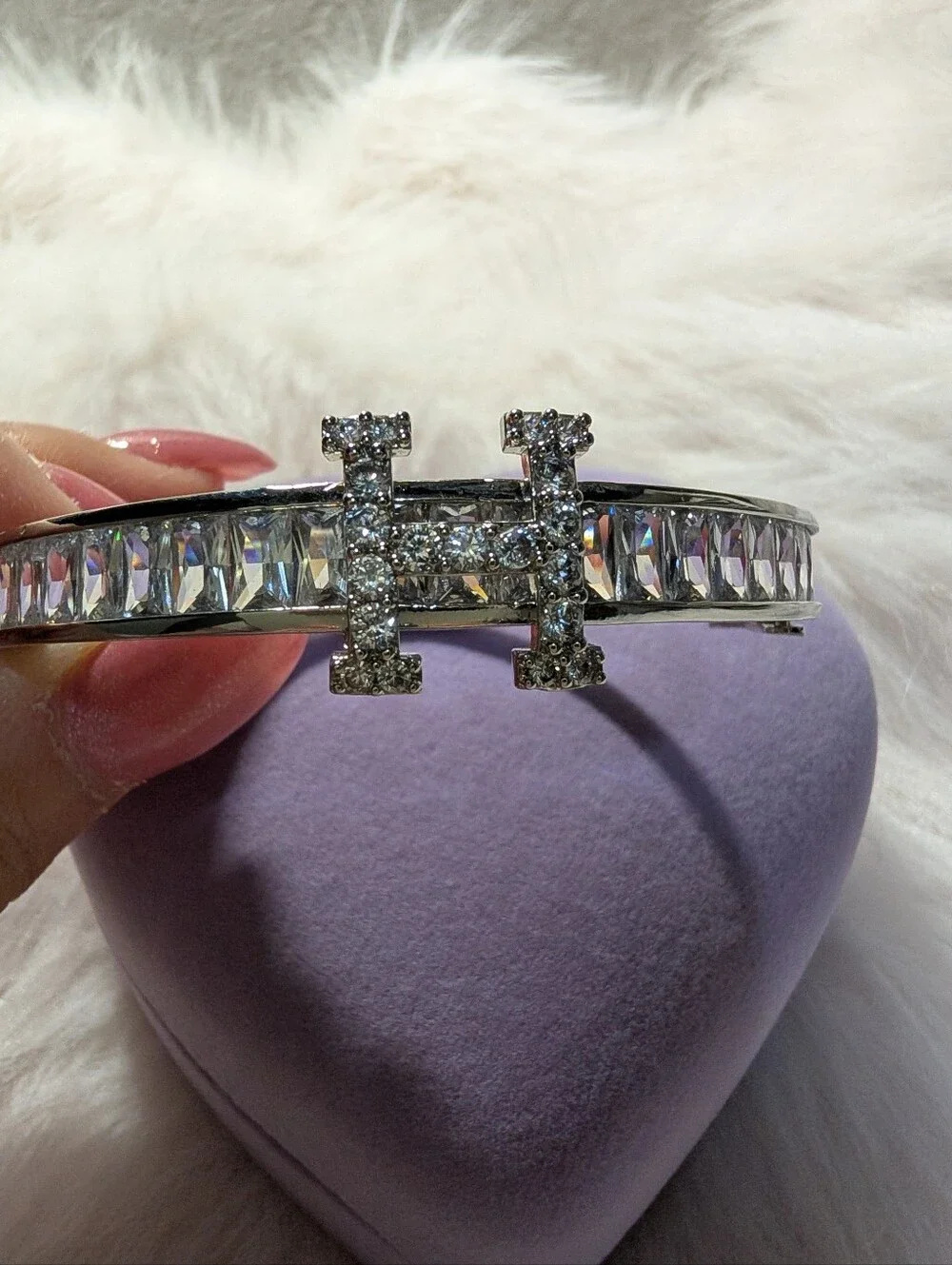 Elegant Silver-Tone Crystal 